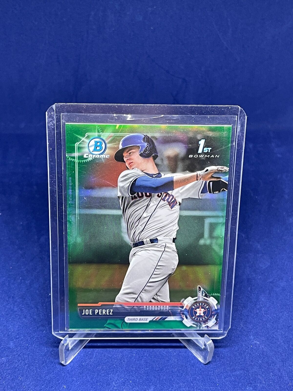 JOE PEREZ 2017 BOWMAN CHROME 1ST BOWMAN GREEN REFRACTOR PROSPECT #D 53/99