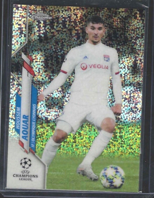 HOUSSEM AOUAR 2019-20 TOPPS CHROME UEFA SPECKLE REFRACTOR RC #52