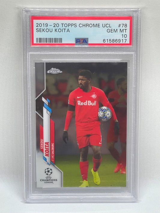 SEKOU KOITA 2019-20 TOPPS CHROME UCL #78 ROOKIE RC PSA 10 GEM MINT