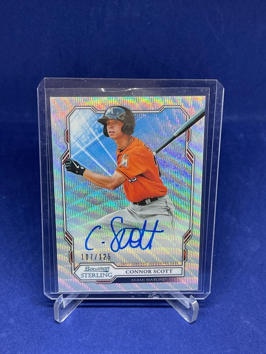 CONNOR SCOTT 2019 BOWMAN STERLING WAVE REFRACTOR ONCARD AUTO PROSPECT #D 107/125