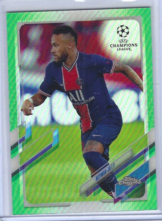 NEYMAR JR 2020-21 TOPPS CHROME UEFA NEON GREEN REFRACTOR #D 73/99