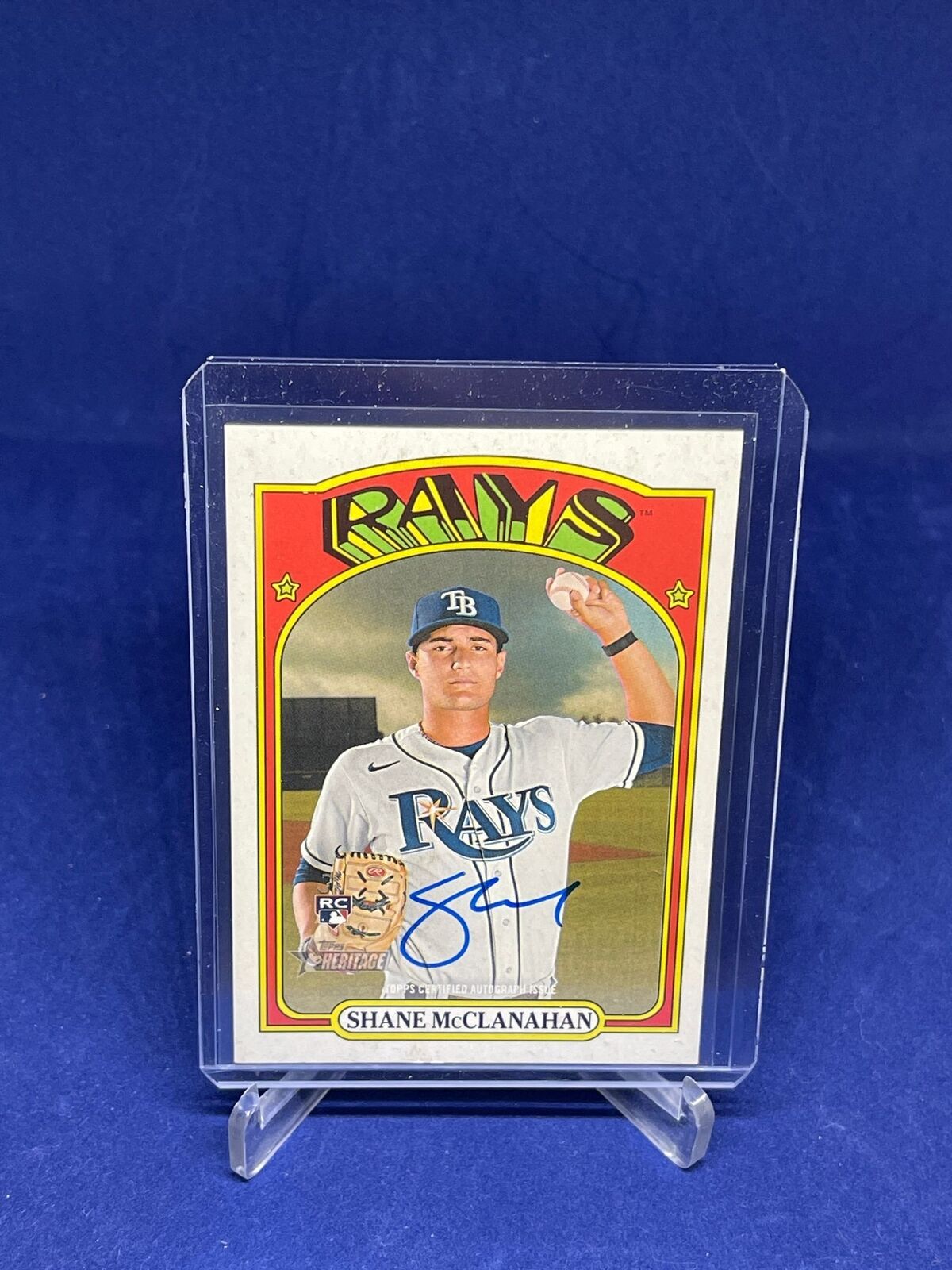 SHANE MCCLANAHAN 2021 TOPPS HERITAGE REAL ONE ON CARD AUTO ROOKIE RC