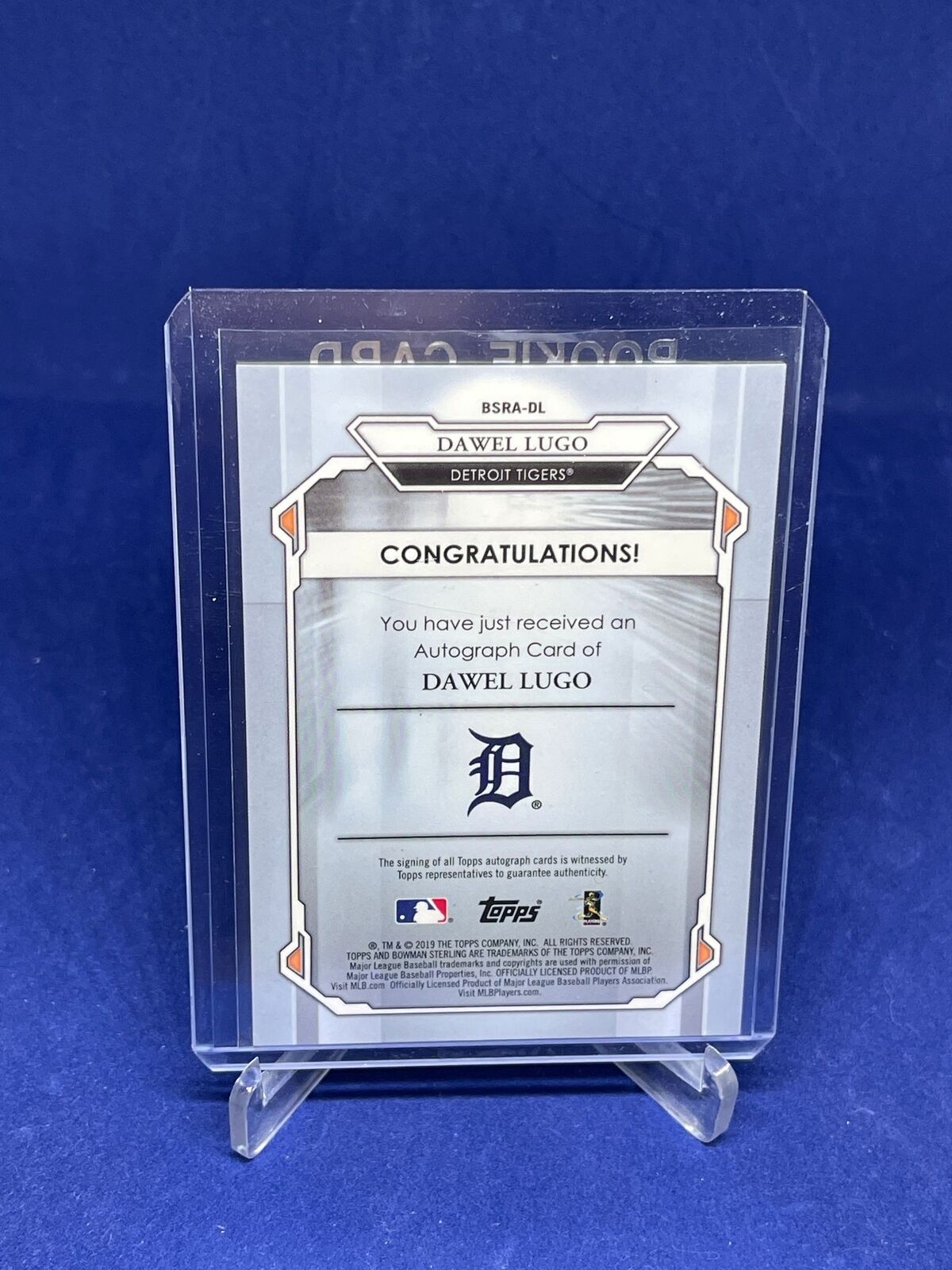 DAWEL LUGO 2019 BOWMAN STERLING BLUE REFRACTOR ON CARD AUTO ROOKIE RC #D 17/25