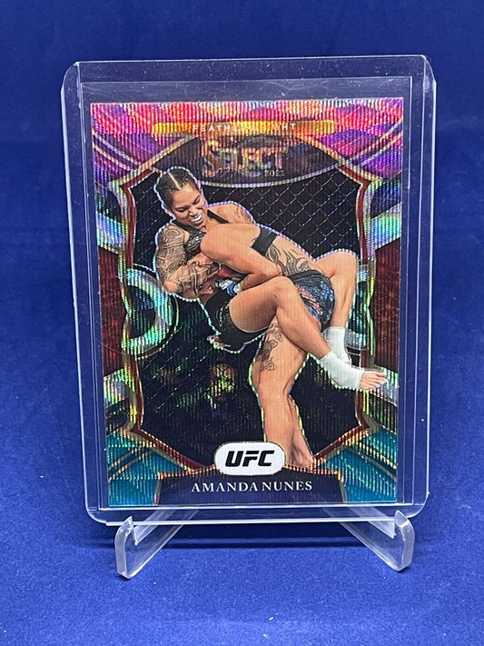 AMANDA NUNES 2021 PANINI SELECT UFC CONCOURSE TRI COLOR WAVE PRIZM #56