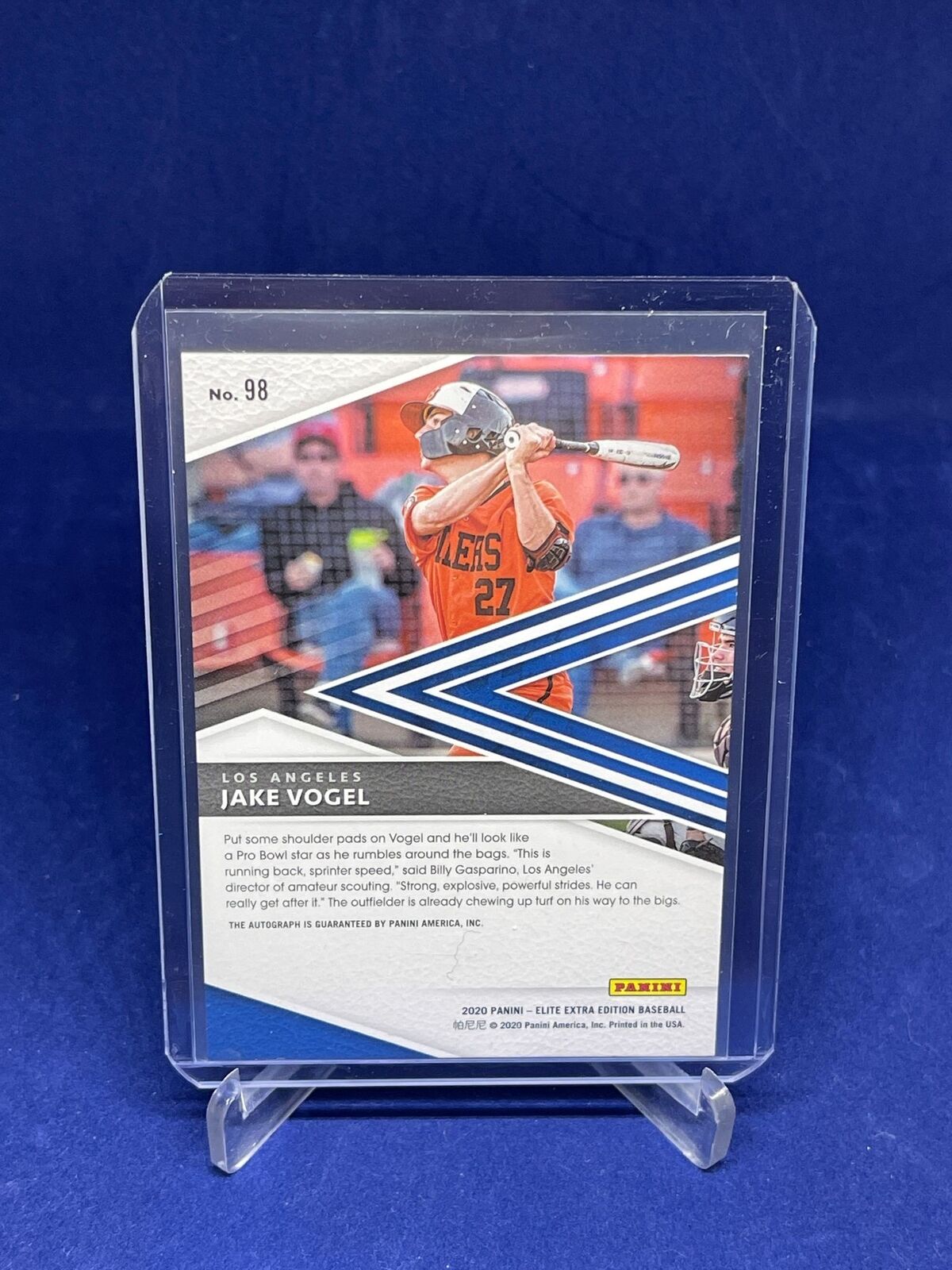 JAKE VOGEL 2020 PANINI ELITE EXTRA EDITION ON CARD AUTO PROSPECT #98