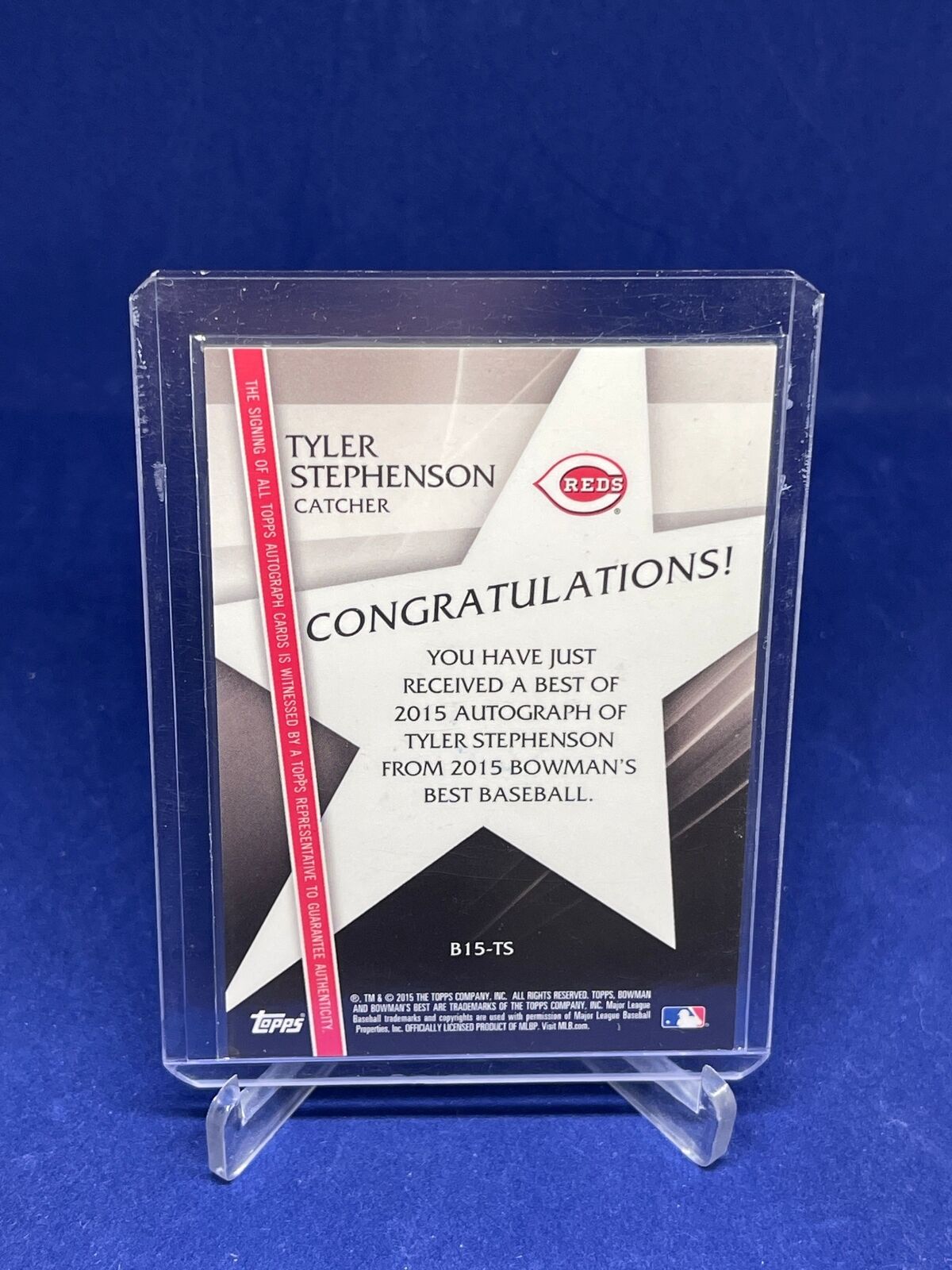 TYLER STEPHENSON 2015 BOWMANS BEST ON CARD AUTO PROSPECT