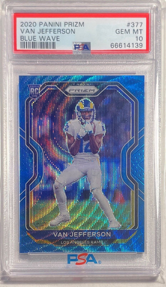 VAN JEFFERSON 2020 PANINI PRIZM BLUE WAVE RC #D 45/199 PSA 10 GEM MINT POP 11