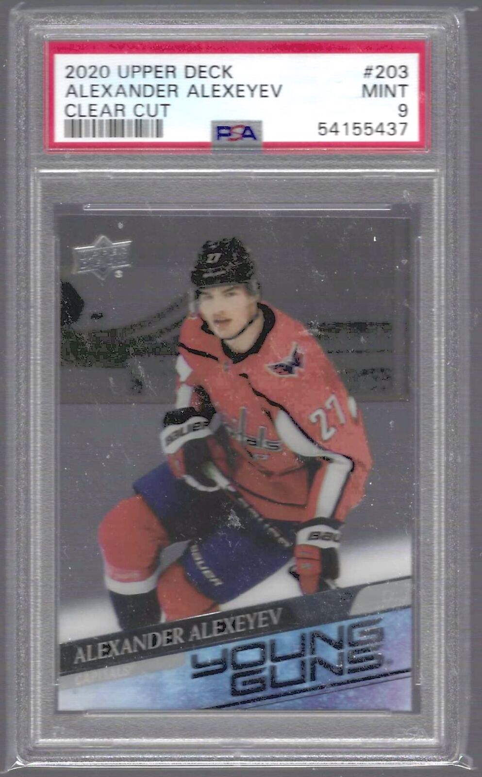 ALEXANDER ALEXEYEV 2020 UPPER DECK CLEAR CUT YOUNG GUNS RC SP PSA 9 MINT POP 1/1