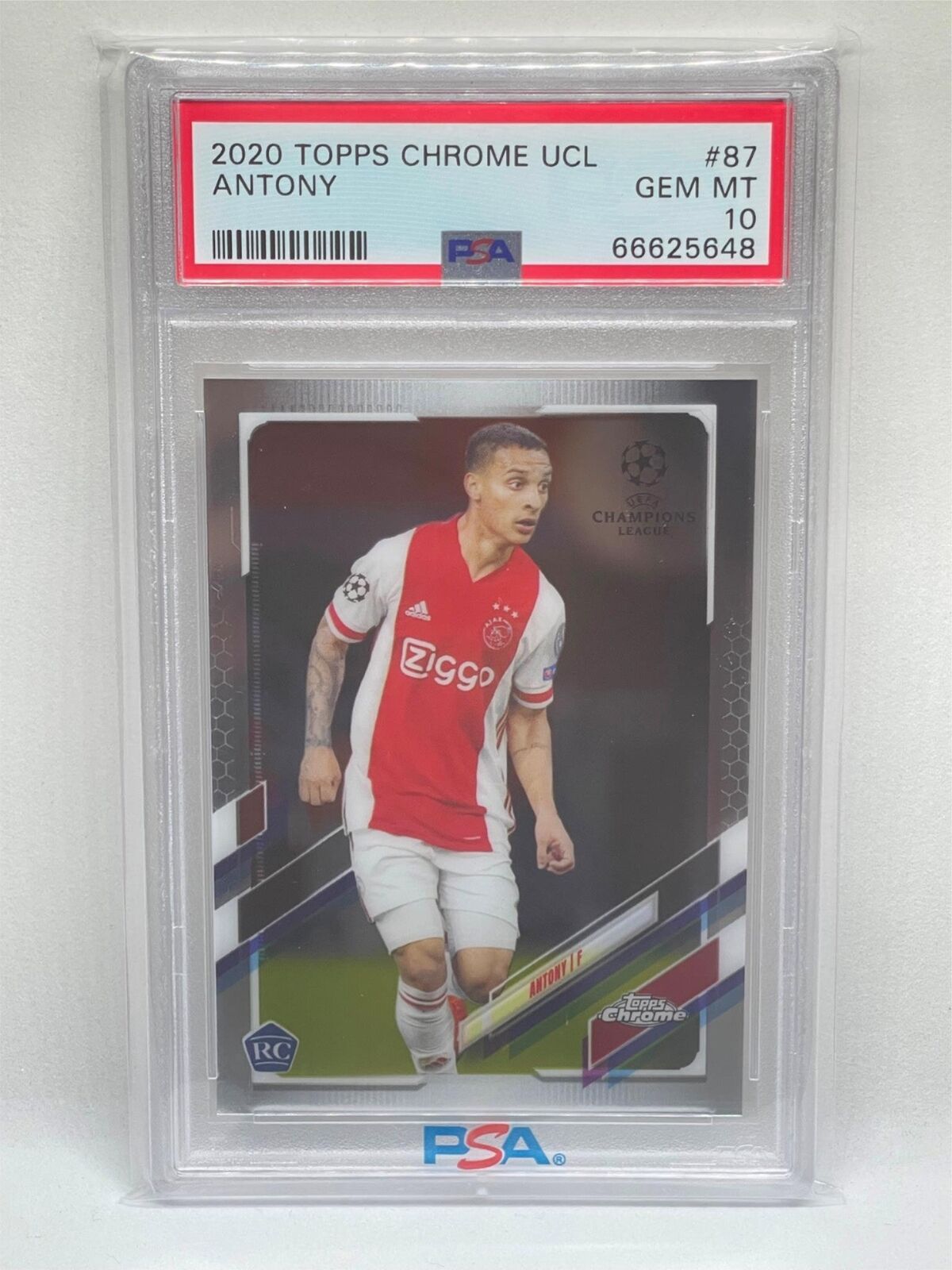 ANTONY 2020 TOPPS CHROME UEFA CHAMPIONS LEAGUE #87 ROOKIE RC PSA 10 GEM MINT