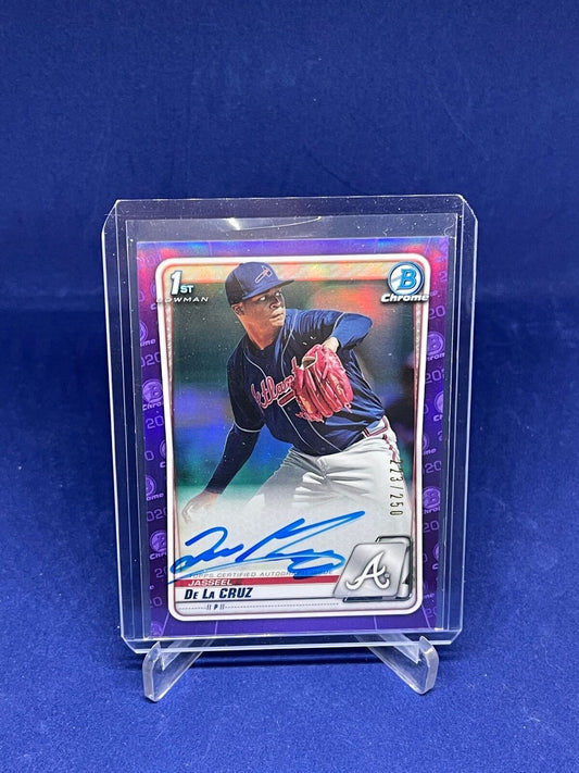 JASSEEL DE LA CRUZ 2020 BOWMAN CHROME 1ST PURPLE REFRACTOR AUTO #D 223/250