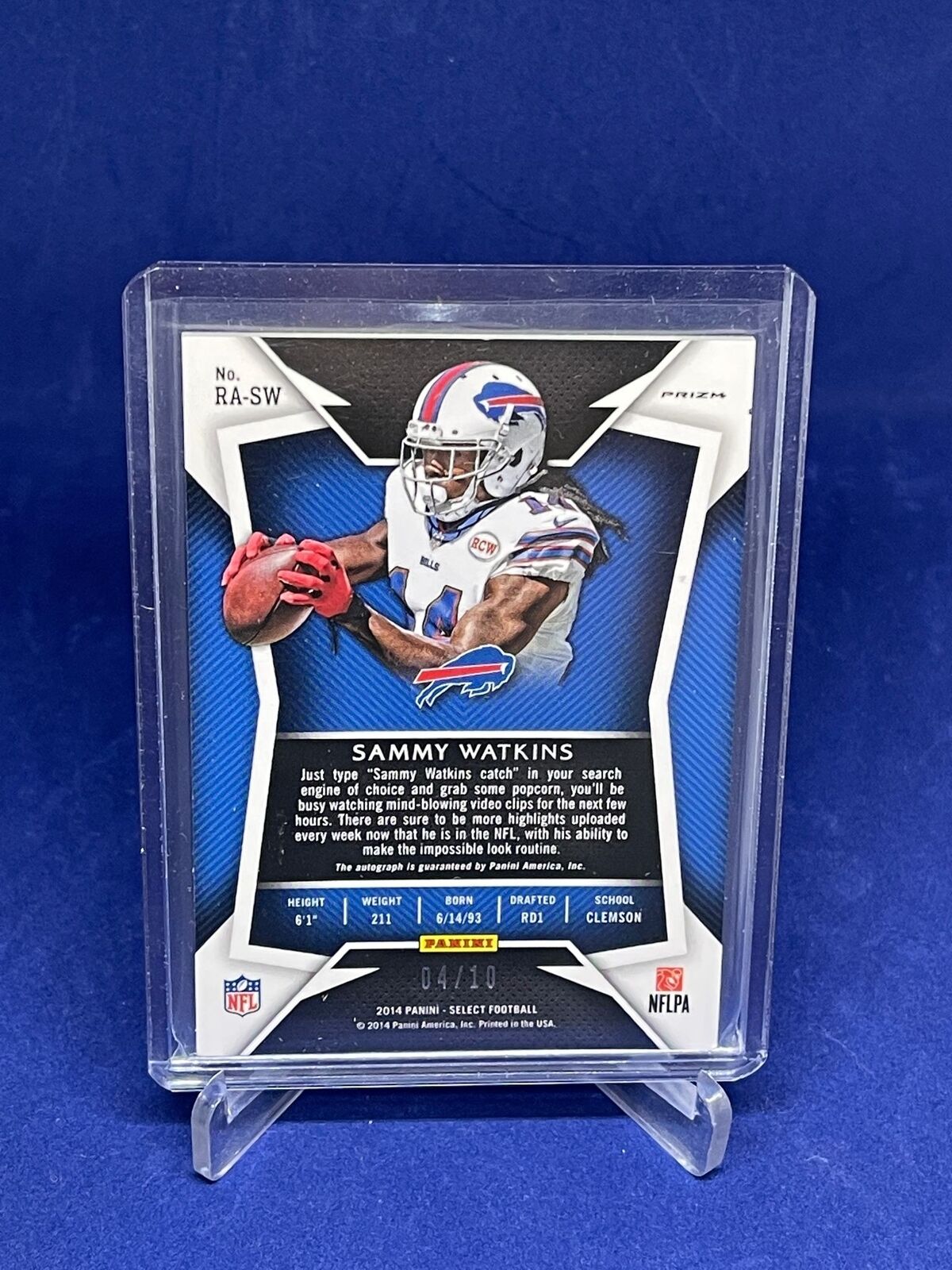 SAMMY WATKINS 2014 PANINI SELECT GOLD PRIZM ROOKIE AUTO RC #D 4/10