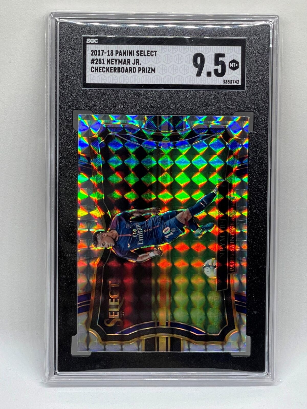 NEYMAR JR 2017-18 PANINI SELECT CHECKERBOARD SILVER PRIZM #251 SGC 9.5 MINT +
