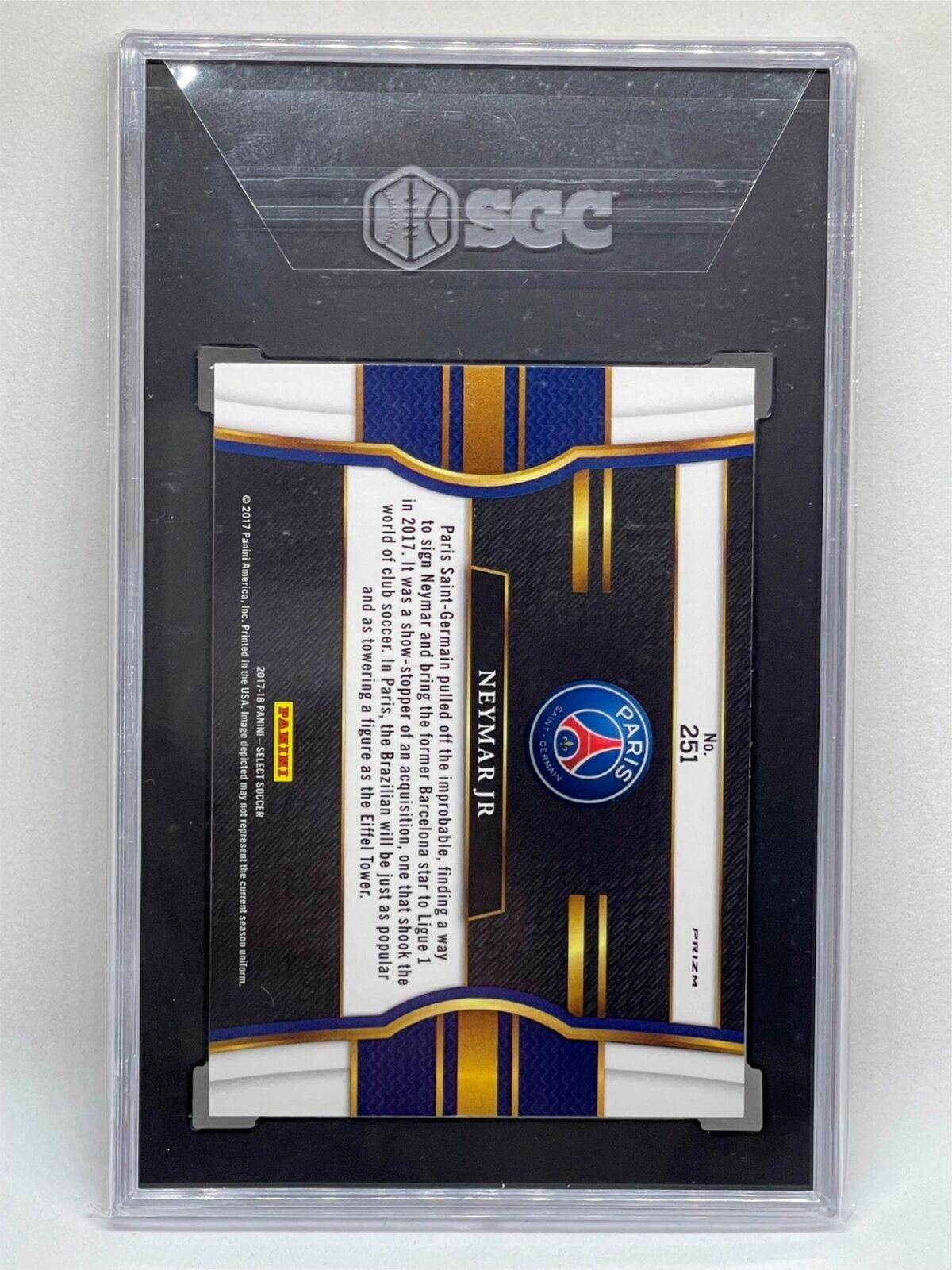 NEYMAR JR 2017-18 PANINI SELECT CHECKERBOARD SILVER PRIZM #251 SGC 9.5 MINT +