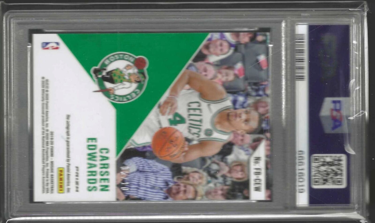 CARSEN EDWARDS 2019-20 PANINI MOSAIC GOLD FAST BREAK AUTO RC /10 PSA 9 POP 1/1