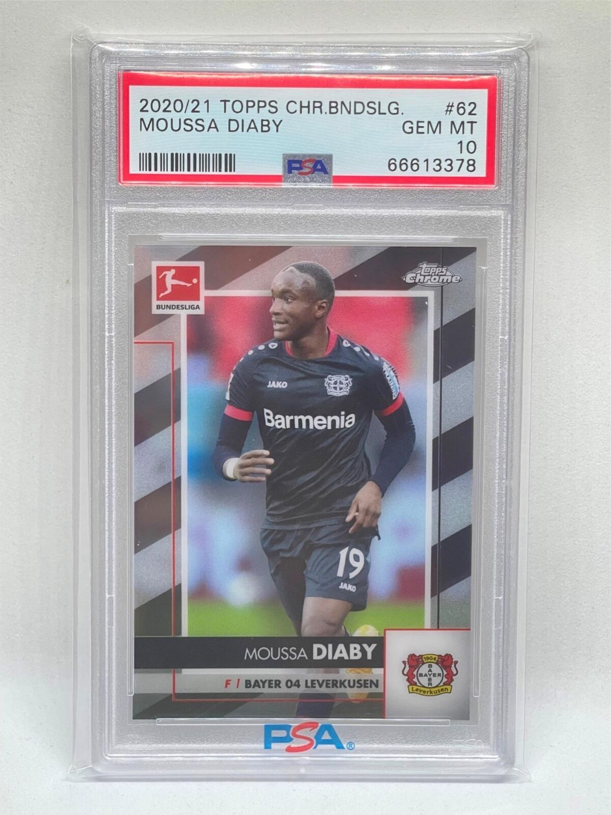 MOUSSA DIABY 2020-21 TOPPS CHROME BUNDESLIGA ROOKIE RC #62 PSA 10 GEM MINT