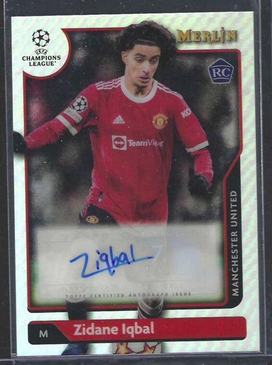 ZIDANE IQBAL 2021-22 TOPPS MERLIN UEFA SILVER REFRACTOR ROOKIE AUTO RC #A-ZI