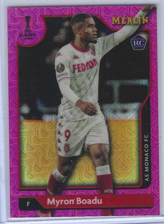 MYRON BOADU 2021-22 TOPPS MERLIN PINK MOJO REFRACTOR ROOKIE RC #D 212/275