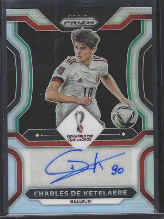CHARLES DE KETELAERE 2021-22 PANINI PRIZM WORLD CUP SILVER PRIZM AUTO #D 161/199