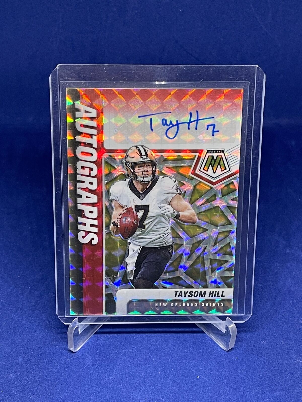 TAYSOM HILL 2021 PANINI MOSAIC CHOICE AUTOGRAPHS RED YELLOW PRIZM AUTO