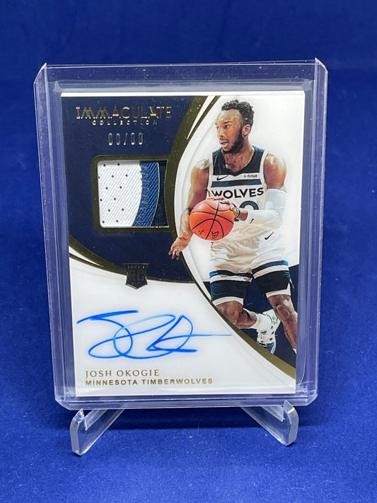 JOSH OKOGIE 2018-19 PANINI IMMACULATE RPA PATCH AUTO ROOKIE RC #D 9/99