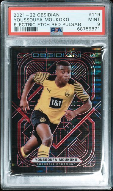YOUSSOUFA MOUKOKO 2021-22 PANINI OBSIDIAN ETCH RED PULSAR #D 7/26 PSA 9 POP 1/1