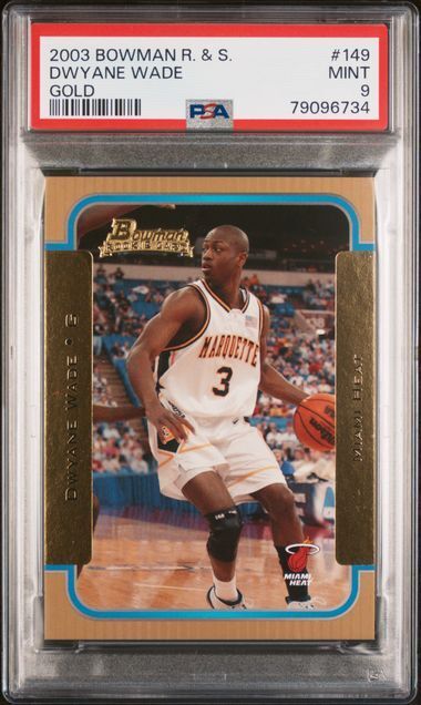 DWYANE WADE 2003-04 BOWMAN GOLD ROOKIE RC SP #149 PSA 9 MINT