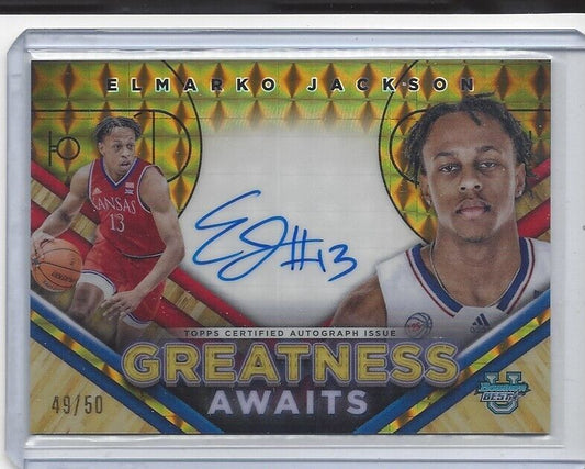 ELMARKO JACKSON 2023 BOWMAN BEST GREATNESS GOLD GEOMETRIC REFRACTOR AUTO /50