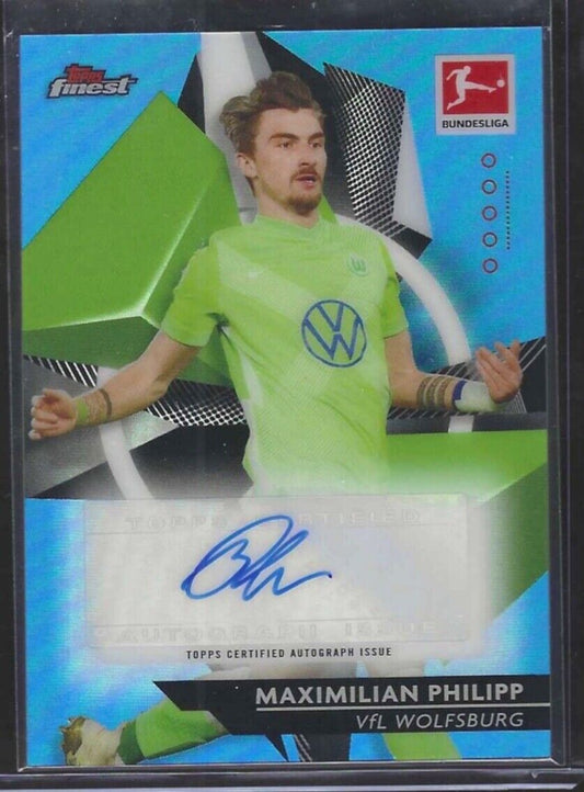 MAXIMILIAN PHILIPP 2020-21 TOPPS FINEST BLUE REFRACTOR AUTO #D 46/65