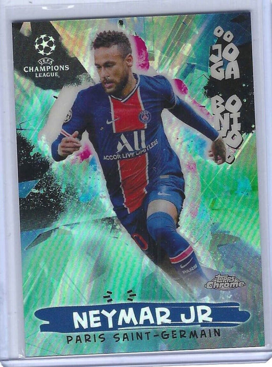 NEYMAR JR 2020-21 TOPPS CHROME UEFA JOGA BONITO AQUA REFRACTOR #D 075/199