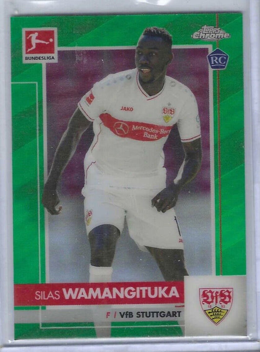 SILAS WAMANGITUKA 2020-21 TOPPS CHROME BUNDESLIGA GREEN REFRACTOR RC #D /99