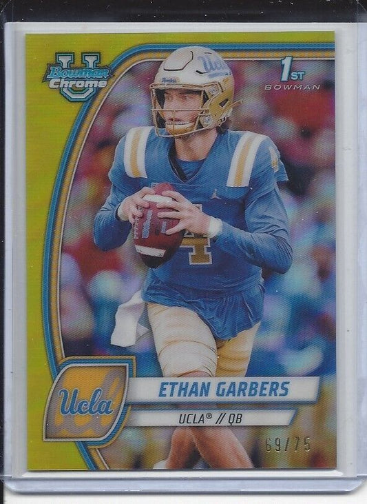 ETHAN GARBERS 2024 BOWMAN CHROME UNIVERSITY 1ST UCLA YELLOW REFRACTOR #D 69/75