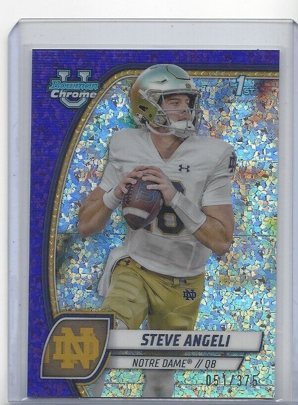 STEVE ANGELI 2024 BOWMAN CHROME UNIVERSITY PURPLE MINI DIAMOND REFRACTOR #D /375