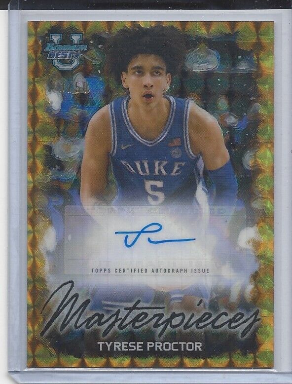 TYRESE PROCTOR 2023 BOWMAN BEST U MASTERPIECES GOLD GEOMETRIC REFRACTOR AUTO /50