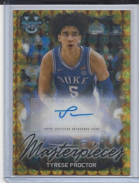 TYRESE PROCTOR 2023 BOWMAN BEST U MASTERPIECES GOLD GEOMETRIC REFRACTOR AUTO /50
