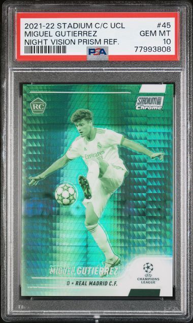 MIGUEL GUTIERREZ 2021 STADIUM CLUB CHROME NIGHT VISION REFRACTOR RC /175 PSA 10