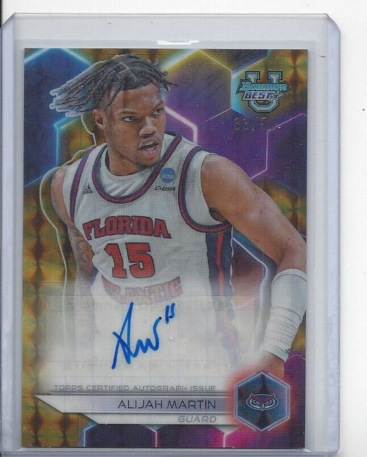 ALIJAH MARTIN 2023 BOWMAN'S BEST UNIVERSITY GOLD GEOMETRIC REFRACTOR AUTO #D /50