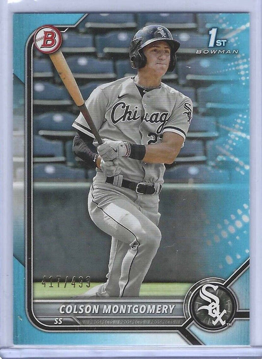 COLSON MONTGOMERY 2022 BOWMAN LIGHT SKY BLUE 1ST BOWMAN PROSPECT #D 417/499