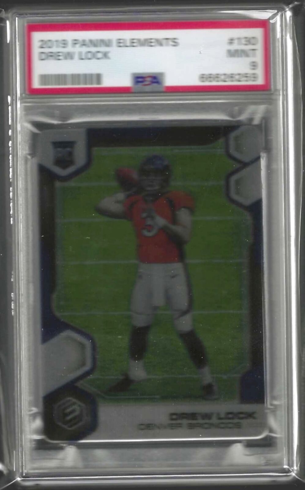DREW LOCK 2019 PANINI ELEMENTS METAL ROOKIE RC #D 44/75 PSA 9 MINT POP 1/1
