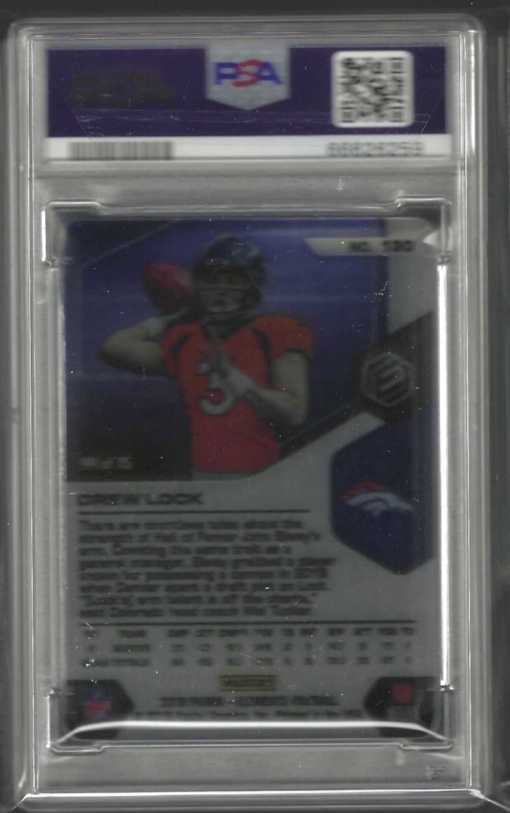 DREW LOCK 2019 PANINI ELEMENTS METAL ROOKIE RC #D 44/75 PSA 9 MINT POP 1/1