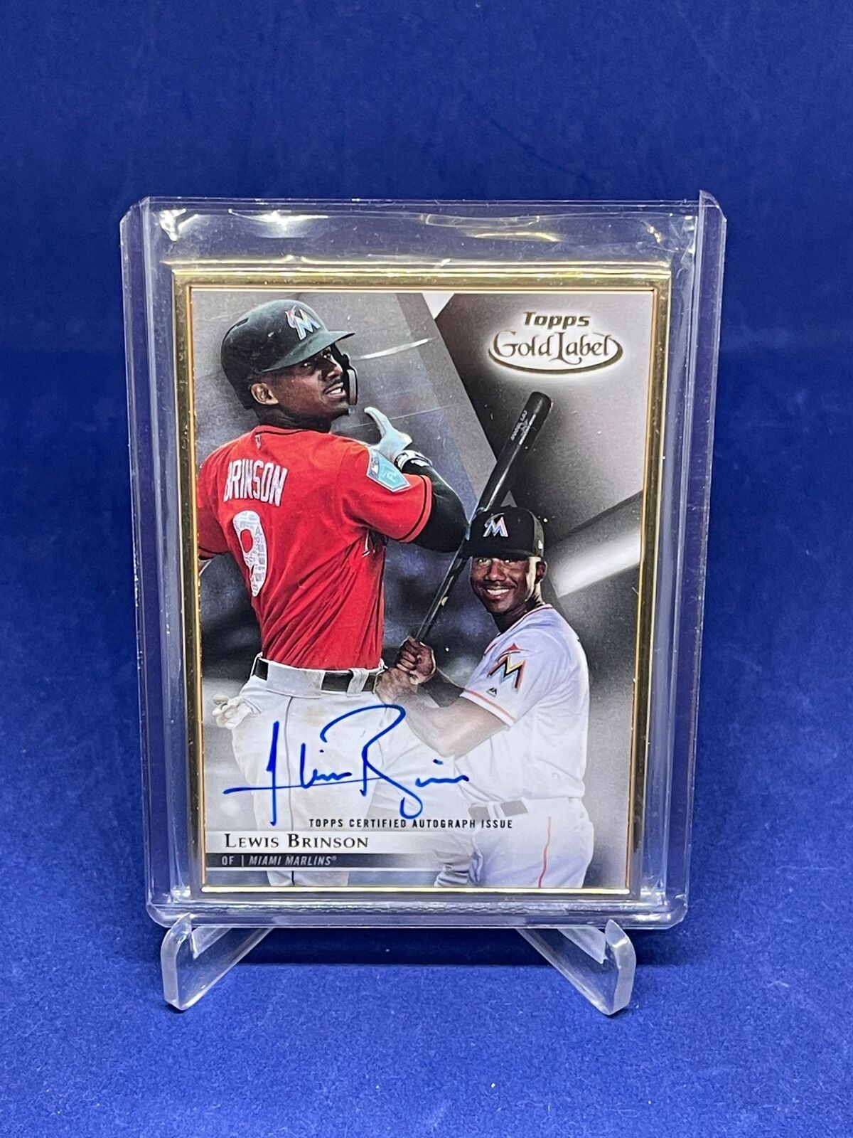LEWIS BRINSON 2018 TOPPS GOLD LABEL FRAMED ON CARD AUTO