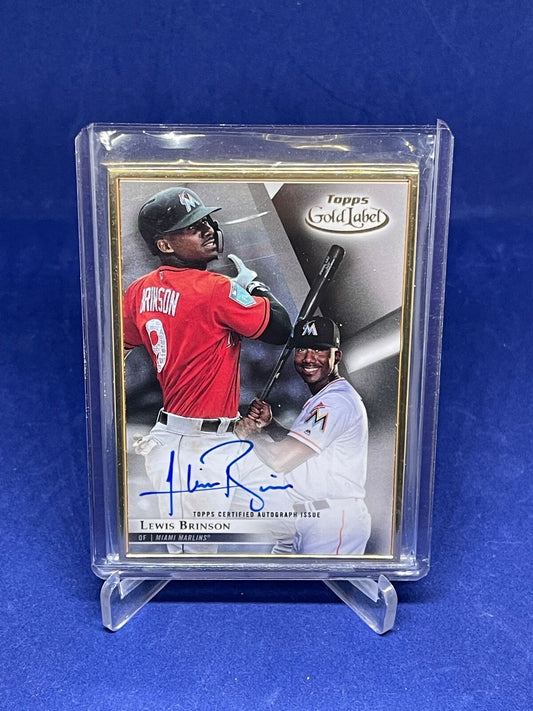 LEWIS BRINSON 2018 TOPPS GOLD LABEL FRAMED ON CARD AUTO