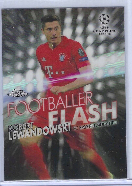 ROBERT LEWANDOWSKI 2019-20 TOPPS CHROME UEFA FOOTBALLER FLASH REFRACTOR SSP RARE