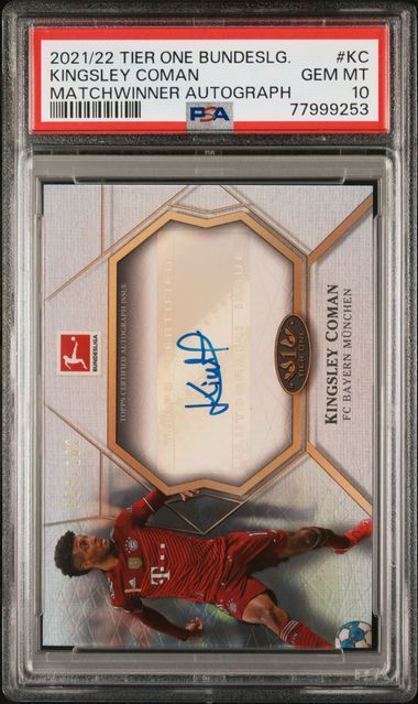 KINGSLEY COMAN 2021-22 TIER ONE BUNDESLIGA MATCHWINNER AUTO #D /100 PSA 10 POP 2