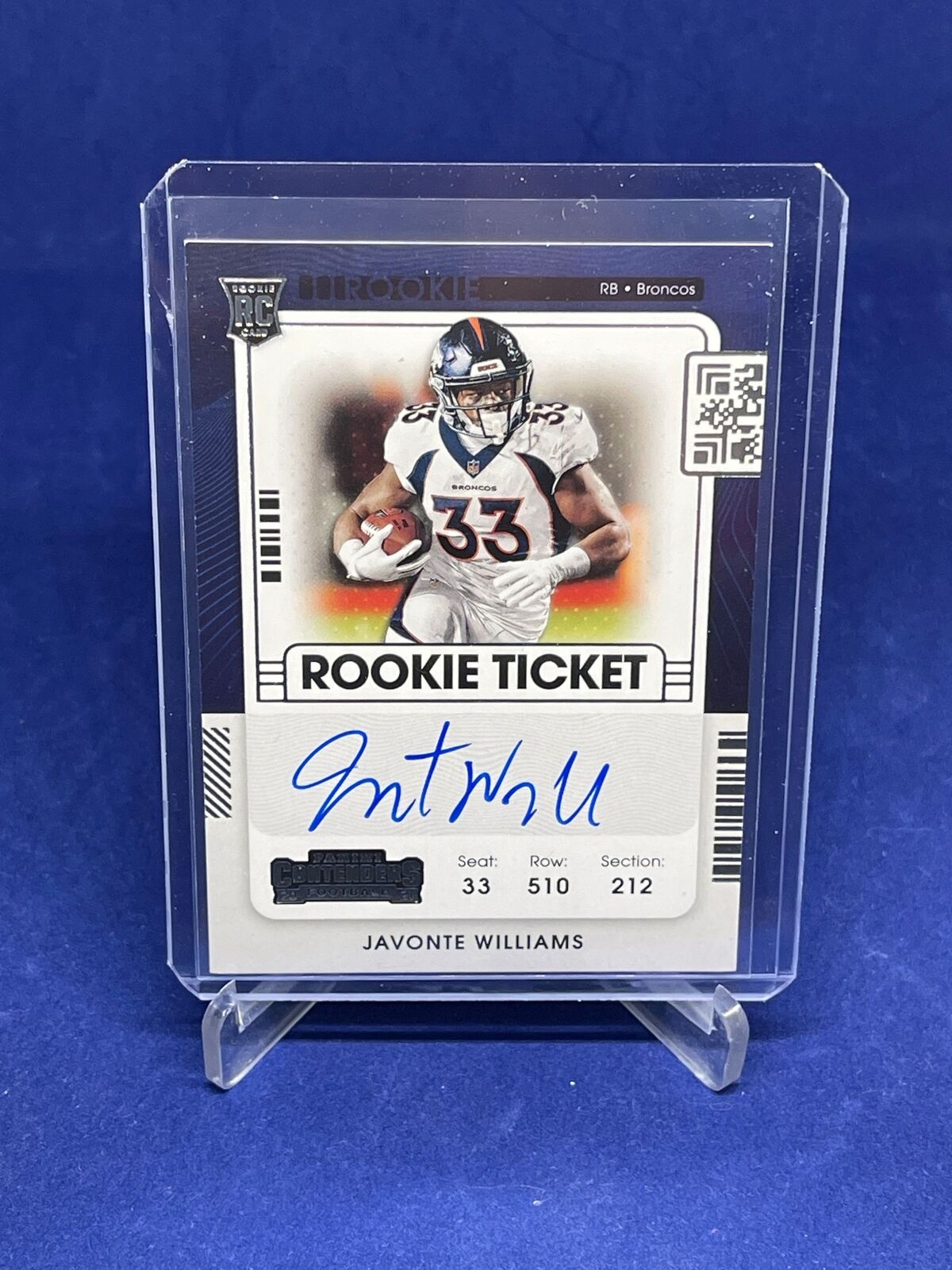 JAVONTE WILLIAMS 2021 PANINI CONTENDERS ROOKIE TICKET AUTO VARIATION RC #115