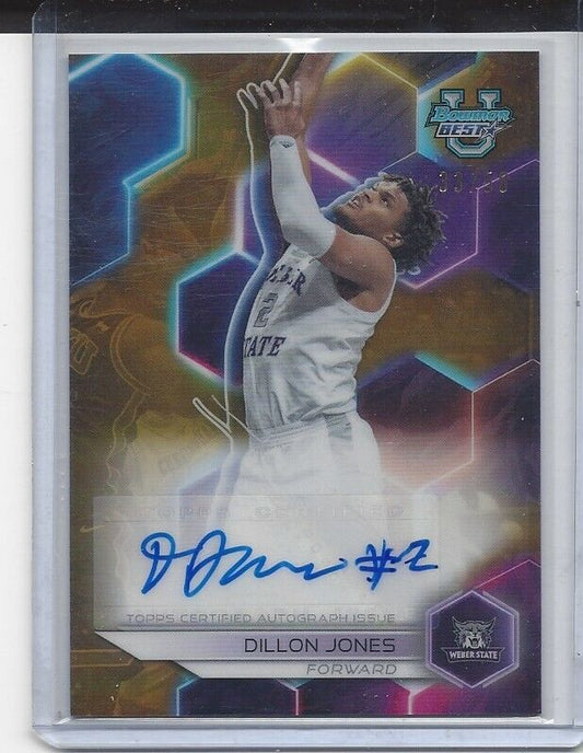 DILLON JONES 2023 BOWMAN'S BEST UNIVERSITY GOLD REFRACTOR AUTO #D 33/50