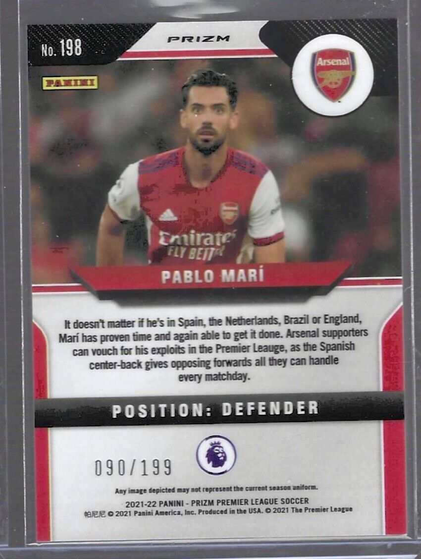 PABLO MARI 2021-22 PANINI PRIZM EPL BLUE PULSAR BREAKAWAY ROOKIE RC #D 090/199