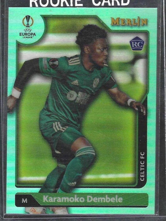 KARAMOKO DEMBELE 2021-22 TOPPS MERLIN AQUA REFRACTOR ROOKIE RC #D 091/199