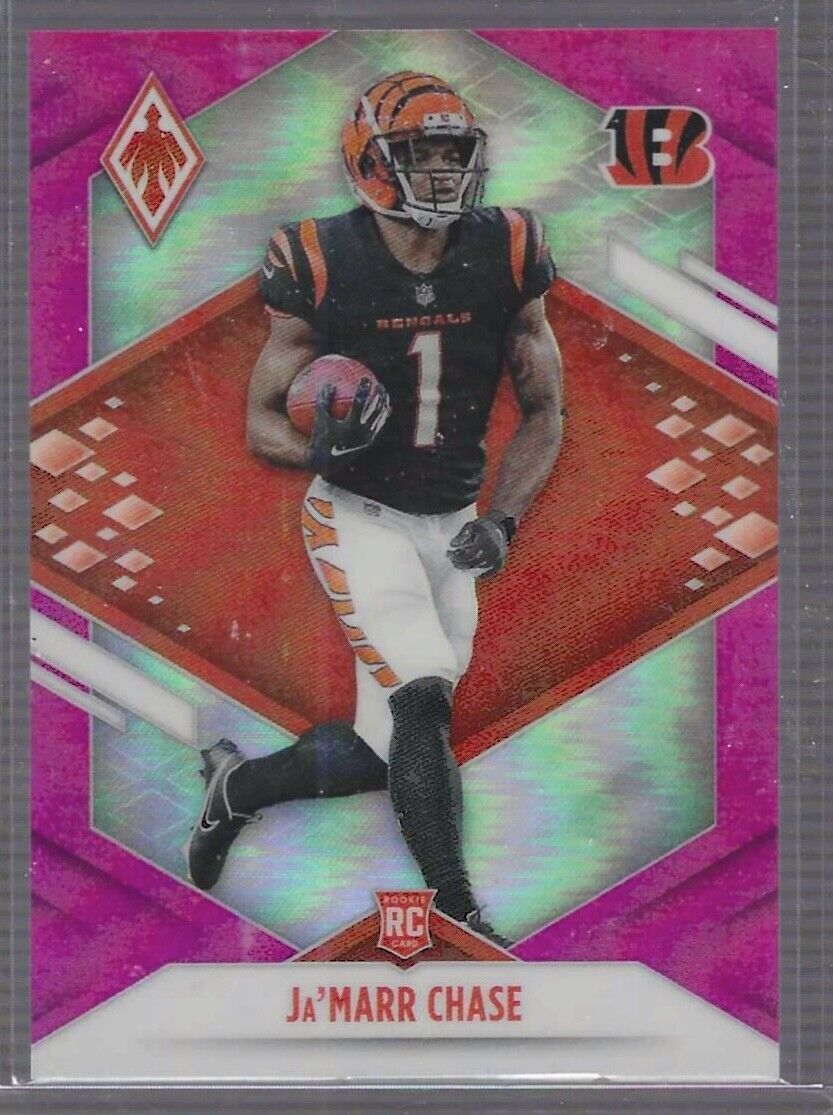 JA'MARR CHASE 2021 PANINI PHOENIX PINK PRIZM ROOKIE RC #D 009/199