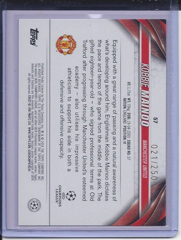 KOBBIE MAINOO 2023-24 TOPPS CLUB COMPETITIONS FUTURE STARS BLUE #D 21/250