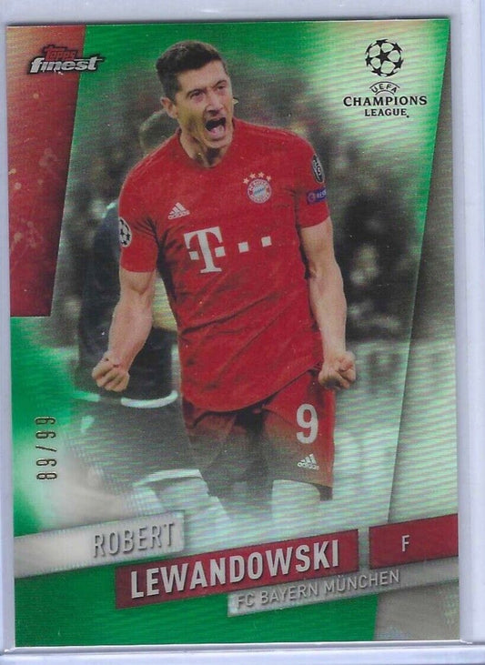 ROBERT LEWANDOWSKI 2019-20 TOPPS FINEST UEFA GREEN REFRACTOR #D 89/99